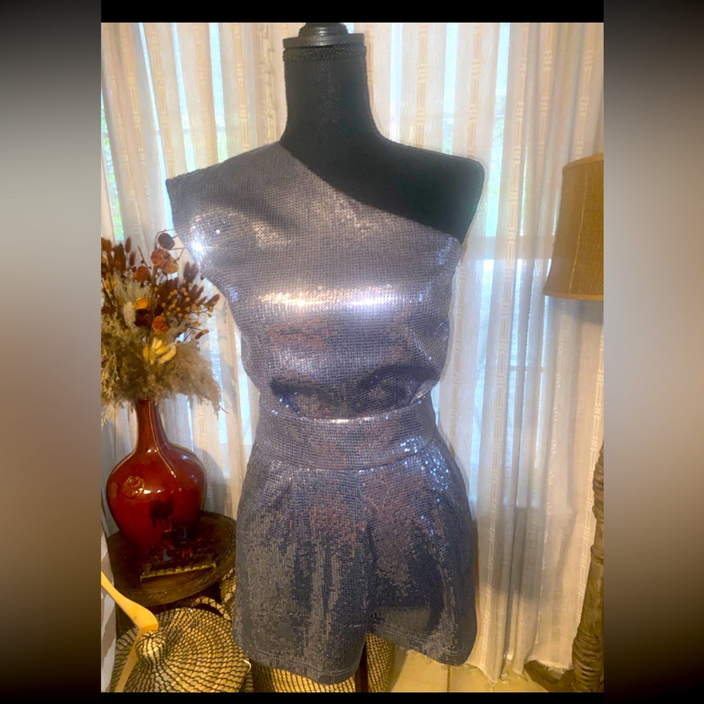 Top Shop Sequin Shorts Romper